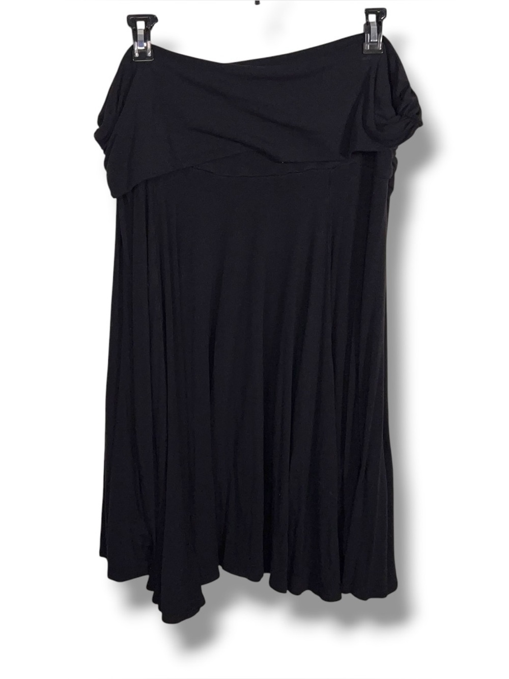 3x 24/7 Comfort Black Aline Skirt Fold Over Waistband Casual Stretch Classic